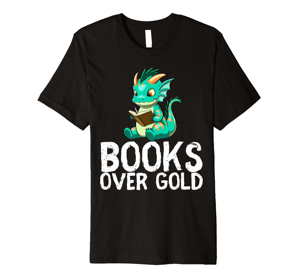 Dragon Reading Book Worm Nerd School T-Shirt - Graphic Print for Adults - T-Shirt, Sweatshirt, Hoodie