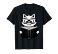 Cat Reading Book Nerd Kitty T-Shirt - Fun Novelty Design for Adults - T-Shirt, Sweatshirt, Hoodie