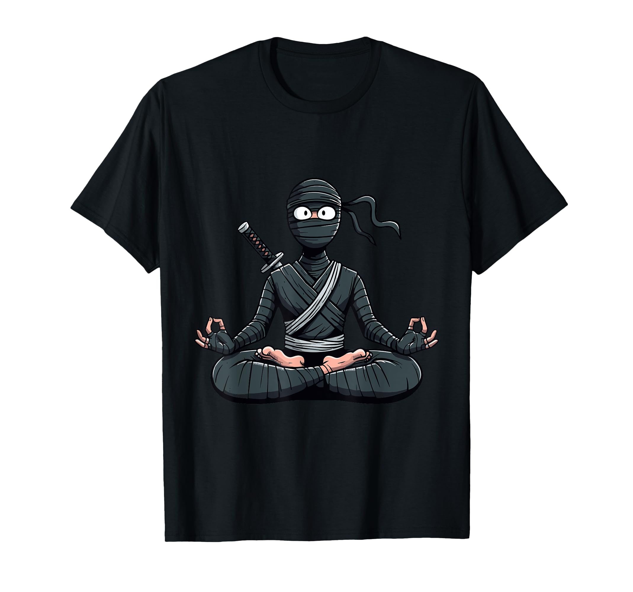 Meditation Ninja Yoga Pose Relaxing T-Shirt - Aesthetic Graphic for Adults - T-Shirt, Sweatshirt, Hoodie