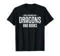 Easily Distracted Books And Dragons T-Shirt - Aesthetic Graphic for Adults - T-Shirt, Sweatshirt, Hoodie