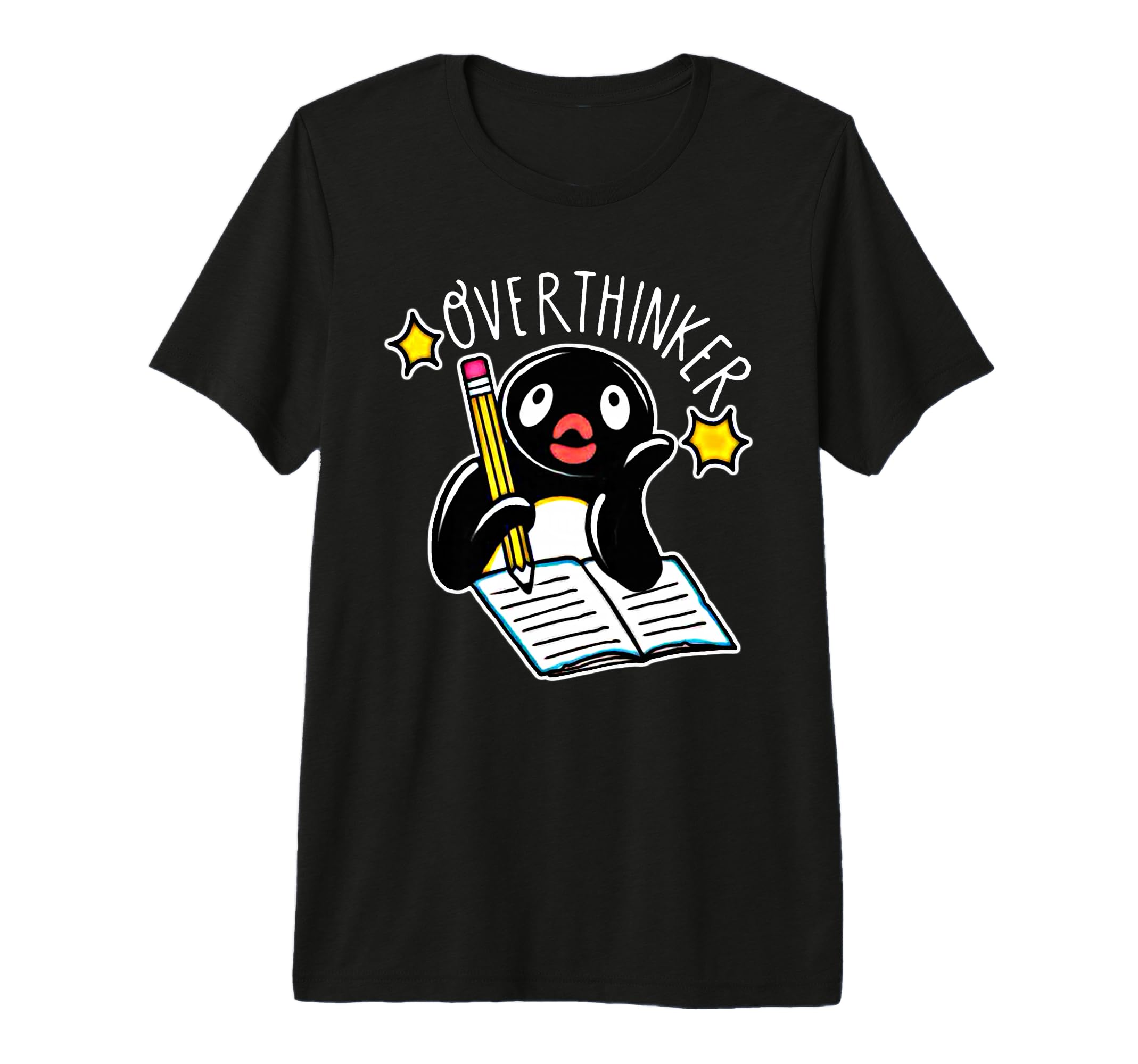 Penguin Overthinker Tri Blend T-Shirt - Minimalist Print Men Women - T-Shirt, Sweatshirt, Hoodie