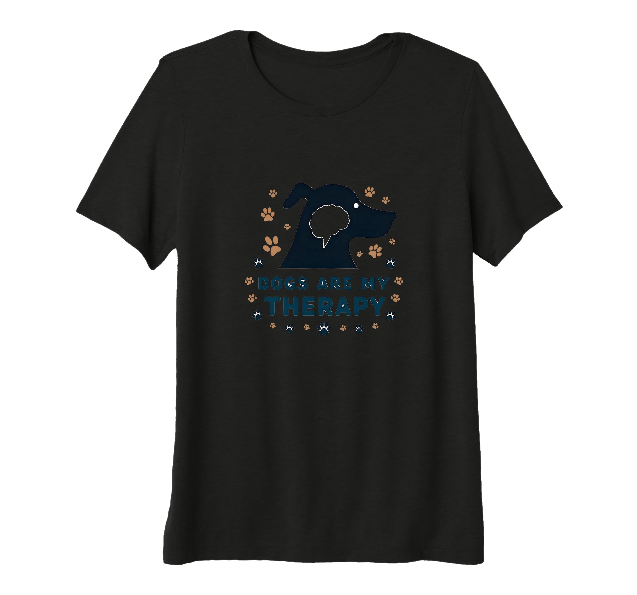 Dogs Are My Therapy Pet Lover Paw Tri T-Shirt - Unique Graphic Men Women - T-Shirt, Sweatshirt, Hoodie
