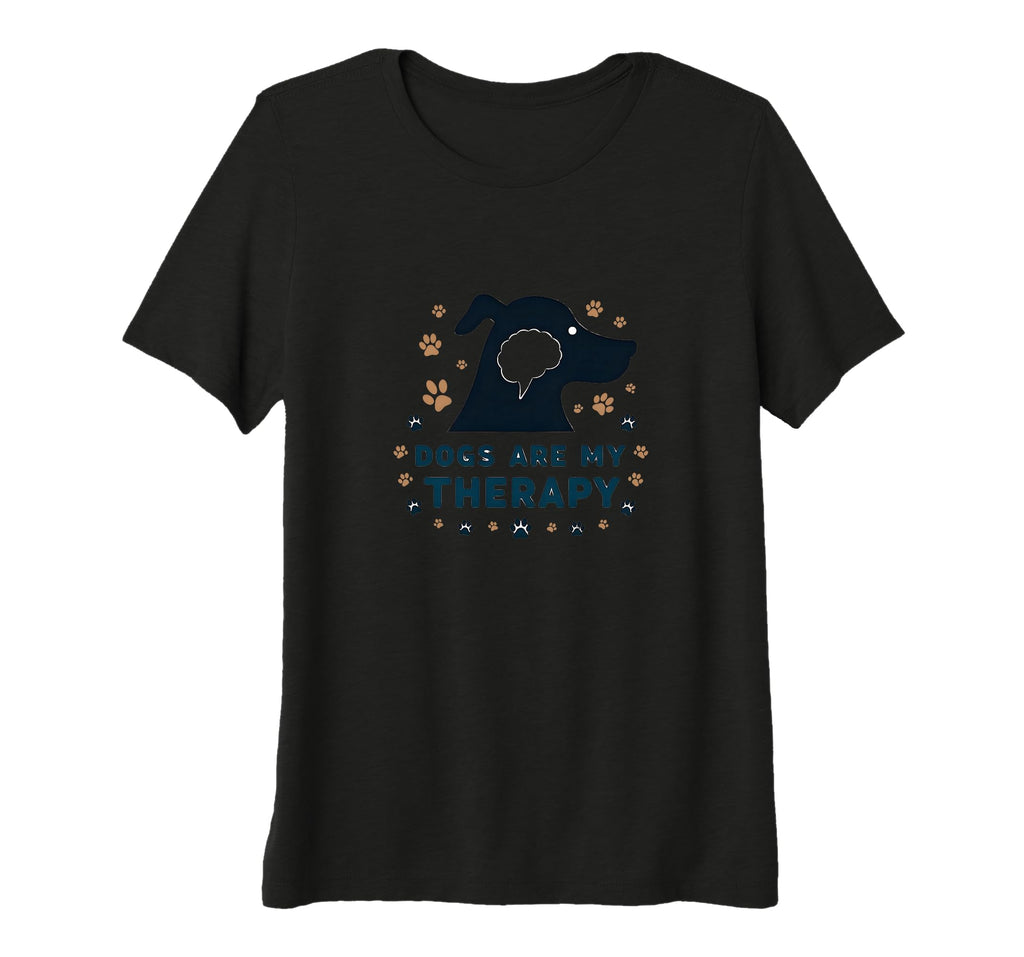 Dogs Are My Therapy Pet Lover Paw T-Shirt - Graphic Print for Adults - T-Shirt, Sweatshirt, Hoodie