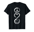 Peace Love And Happiness Peace Sign T-Shirt - Aesthetic Graphic for Adults - T-Shirt, Sweatshirt, Hoodie