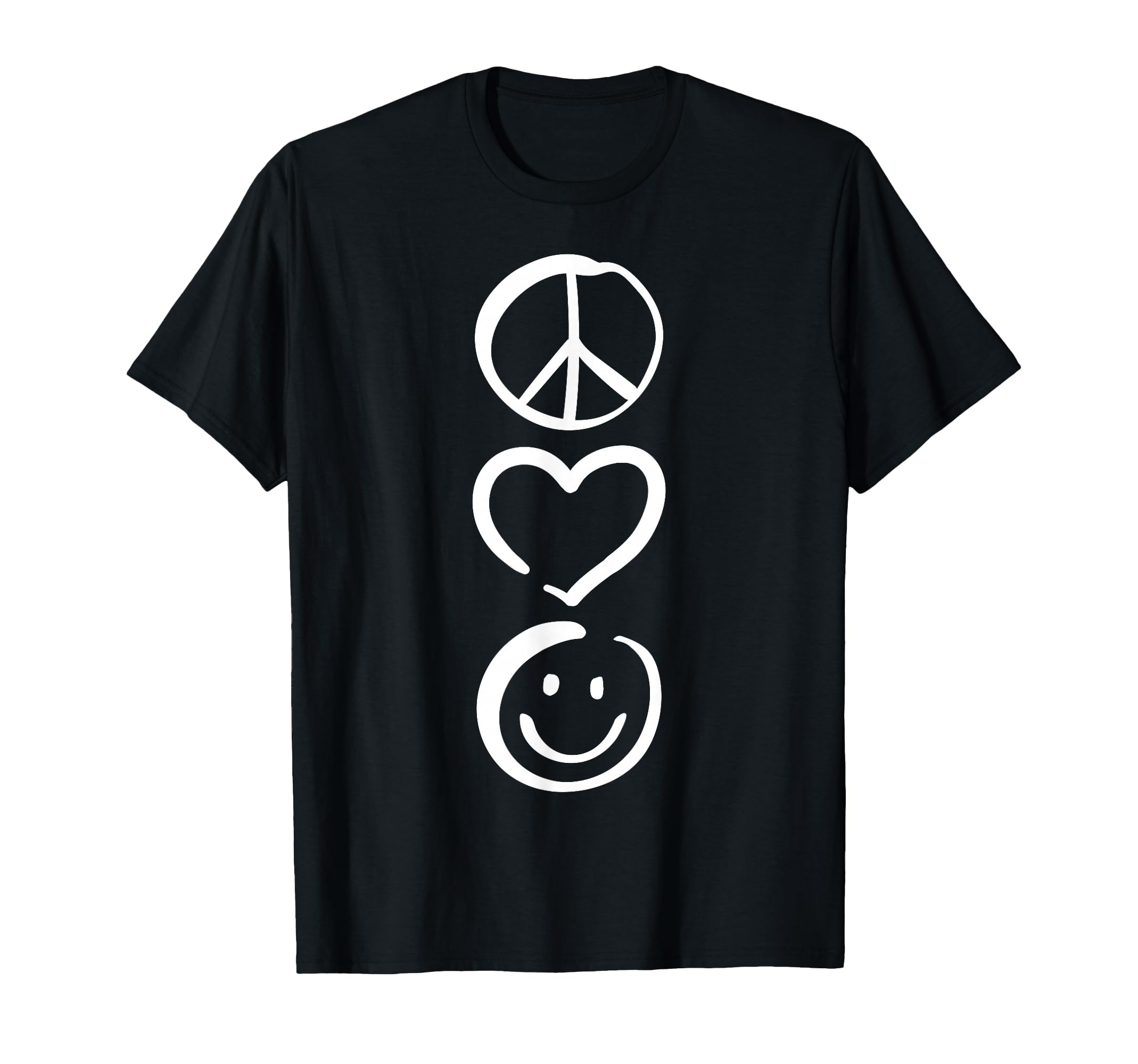 Peace Love And Happiness Peace Sign T-Shirt - Aesthetic Graphic for Adults - T-Shirt, Sweatshirt, Hoodie