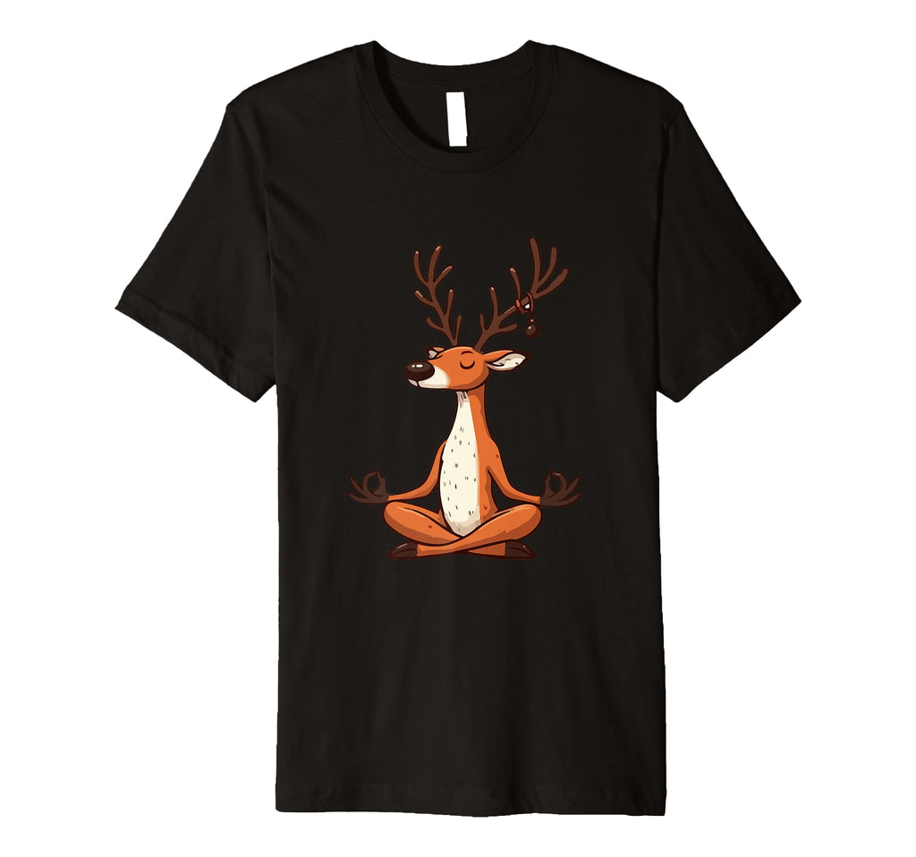Meditation Reindeer Yoga Pose Relaxing T-Shirt - Unique Graphic for Adults - T-Shirt, Sweatshirt, Hoodie
