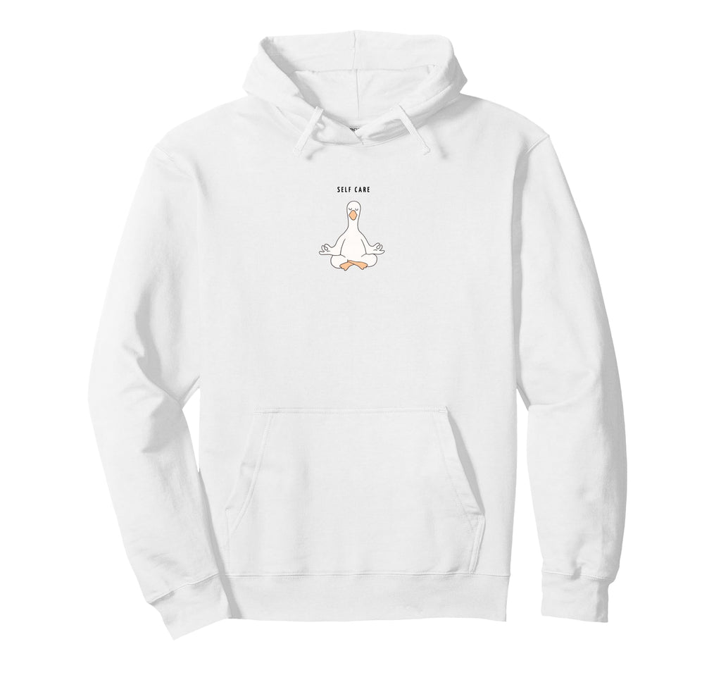 Self Care Goose Funny Minimalist Yoga Hoodie - Trendy Graphic Men Women - T-Shirt, Sweatshirt, Hoodie