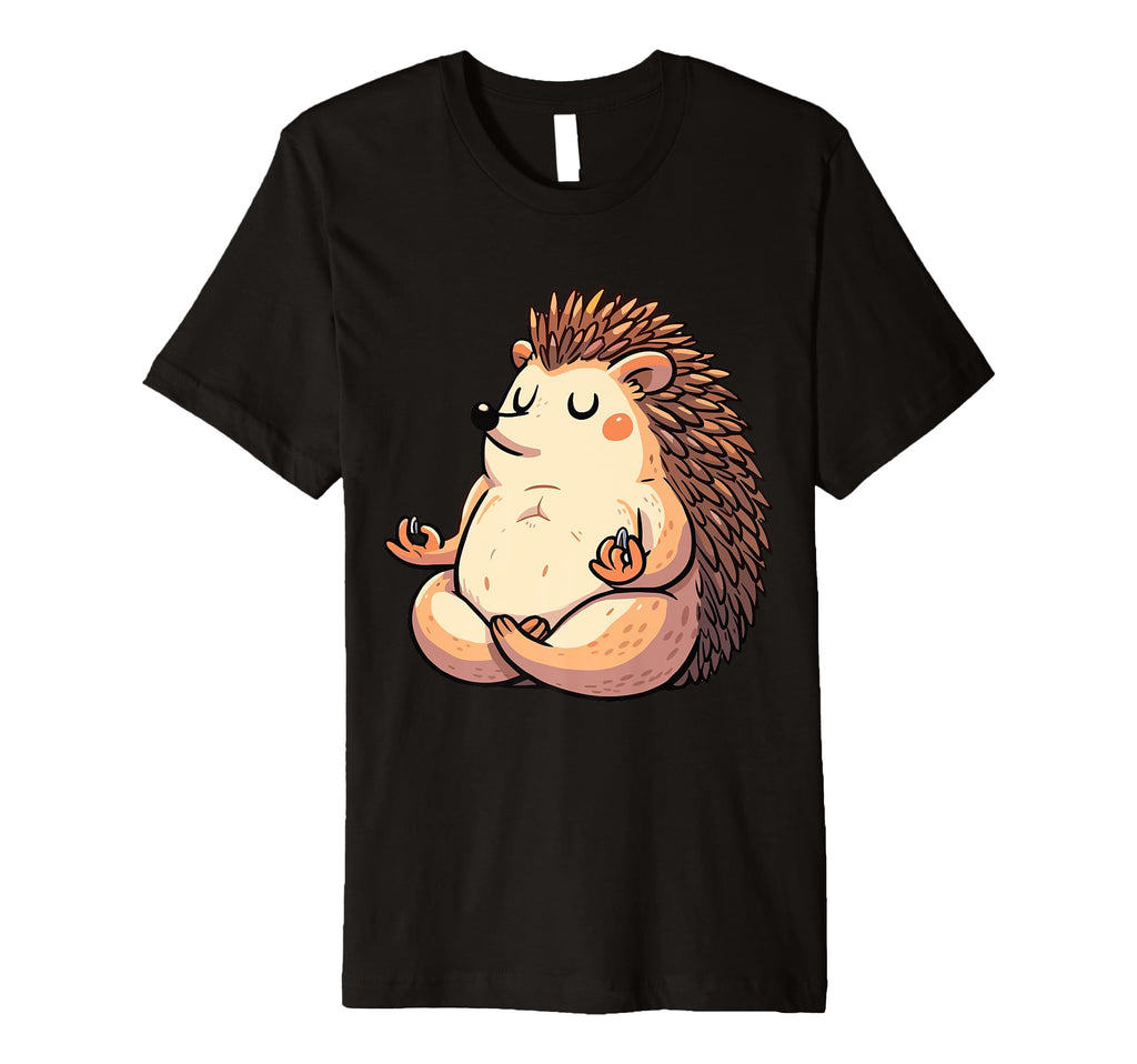 Meditation Hedgehog Yoga Pose Relaxing T-Shirt - Unique Graphic Men Women - T-Shirt, Sweatshirt, Hoodie