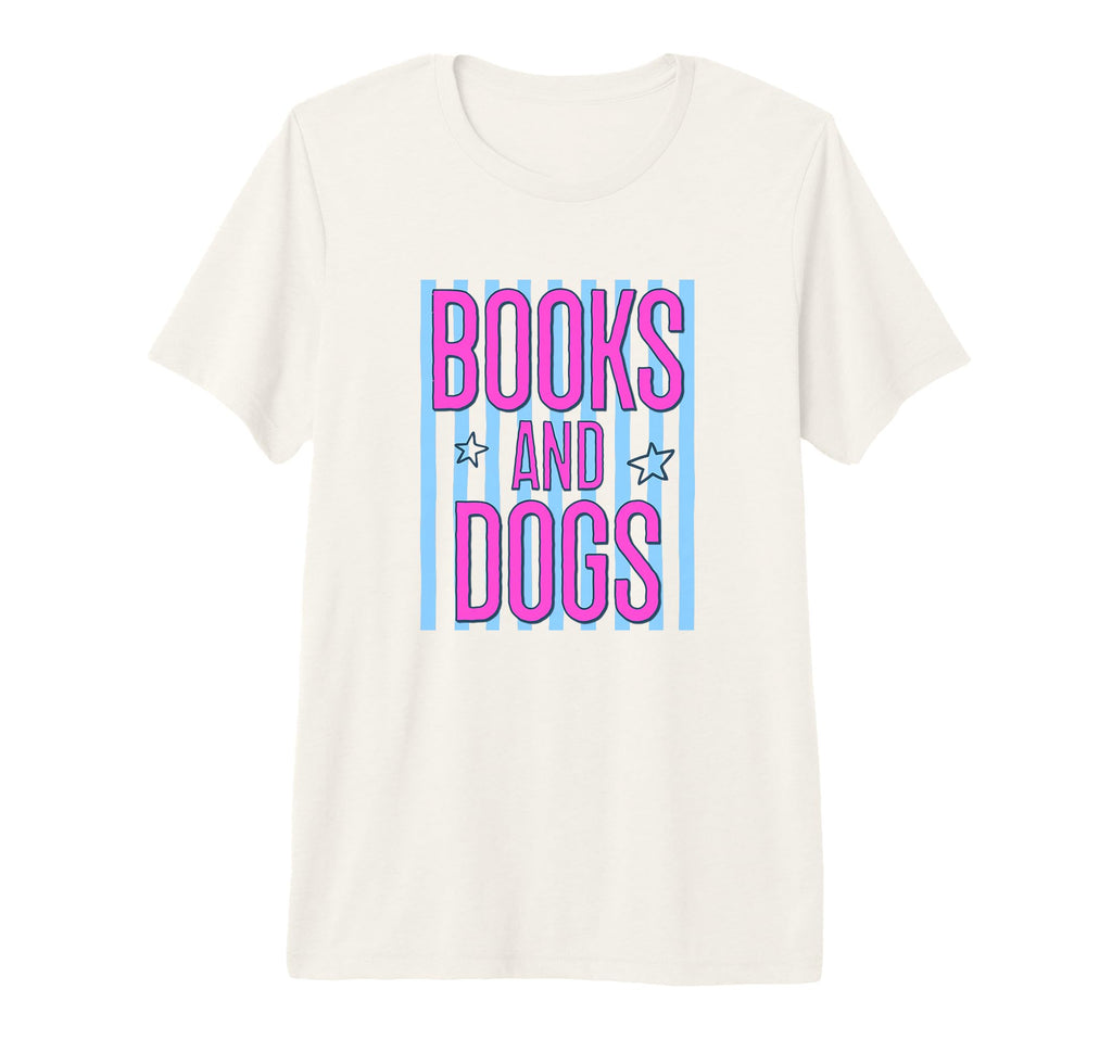 Books And Dogs Reading Tri Blend T-Shirt - Streetwear Style for Adults - T-Shirt, Sweatshirt, Hoodie