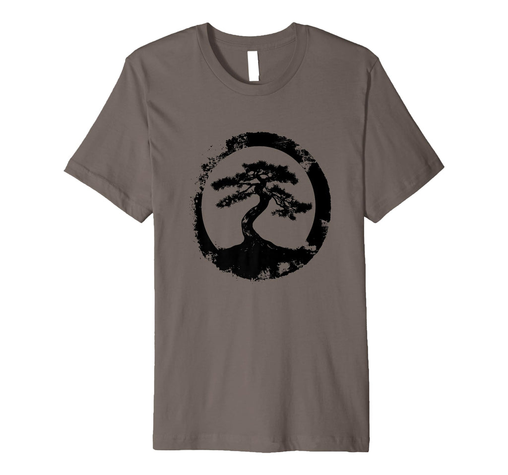 Bonsai Tree Silhouette Enso Circle T-Shirt - Aesthetic Graphic Men Women - T-Shirt, Sweatshirt, Hoodie