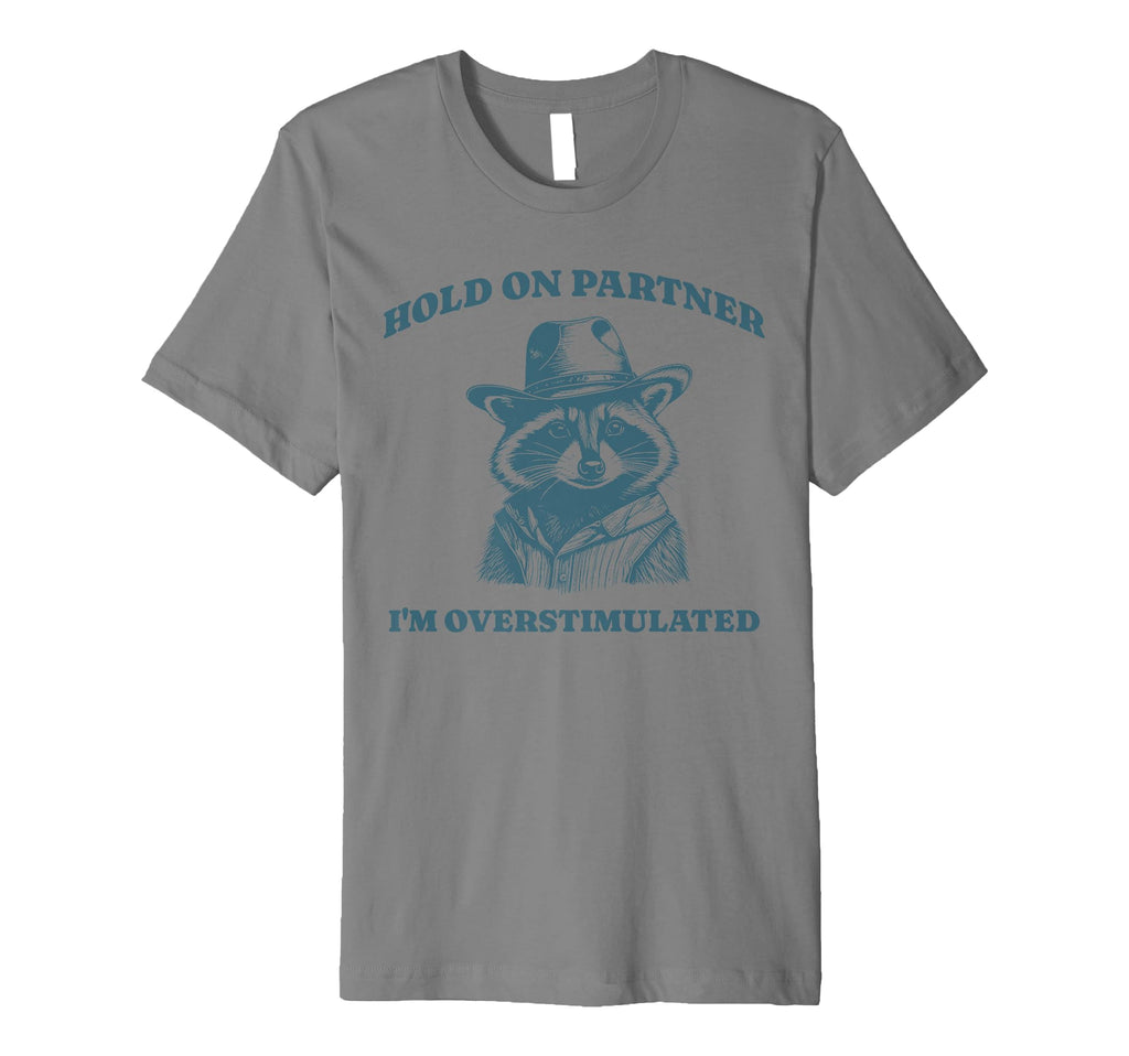 Funny Raccoon Meme Hold Partner T-Shirt - Unique Graphic Unisex - T-Shirt, Sweatshirt, Hoodie