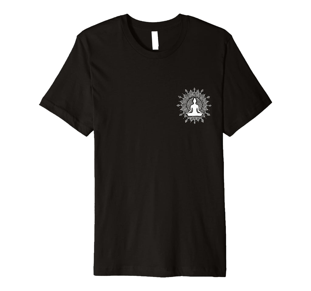 Pocket Mandala Flower Yoga Meditation T-Shirt - Trendy Graphic Unisex - T-Shirt, Sweatshirt, Hoodie