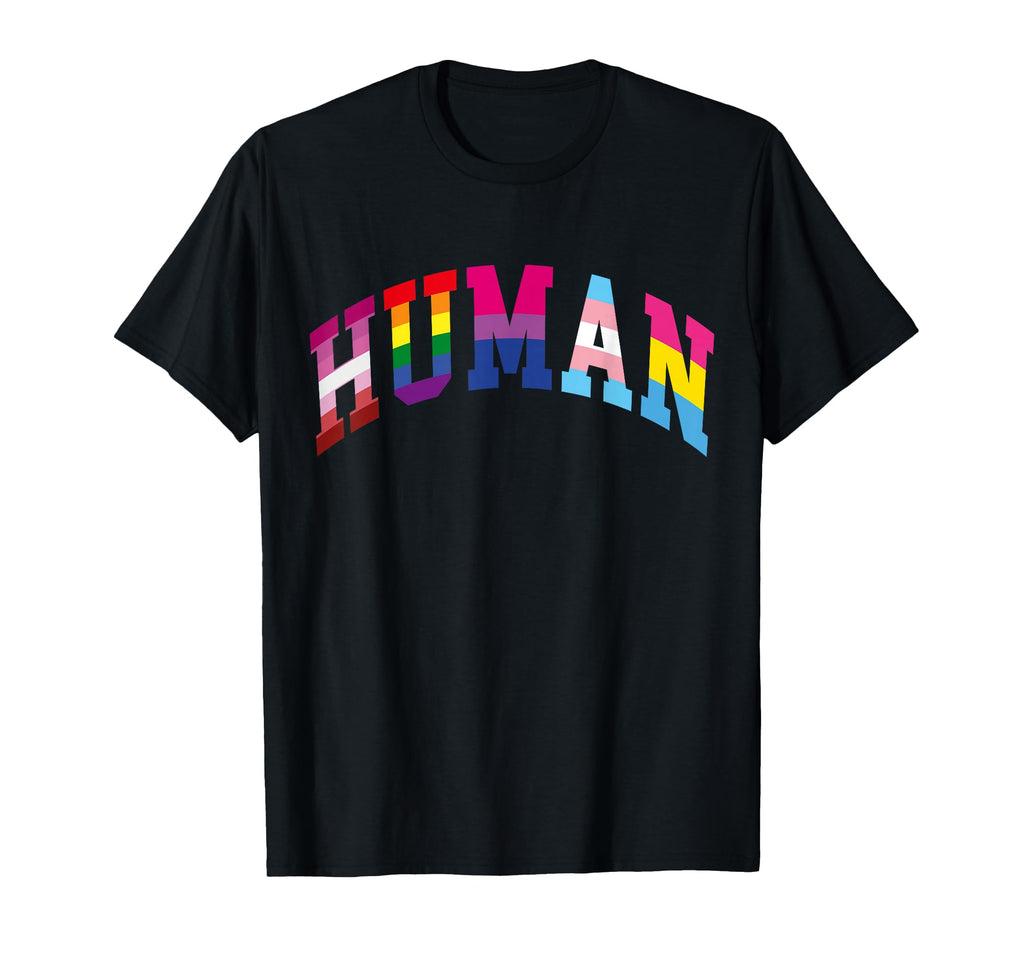 Human Pride Month Lgbt Gay Rainbow T-Shirt - Custom Art Print Unisex - T-Shirt, Sweatshirt, Hoodie