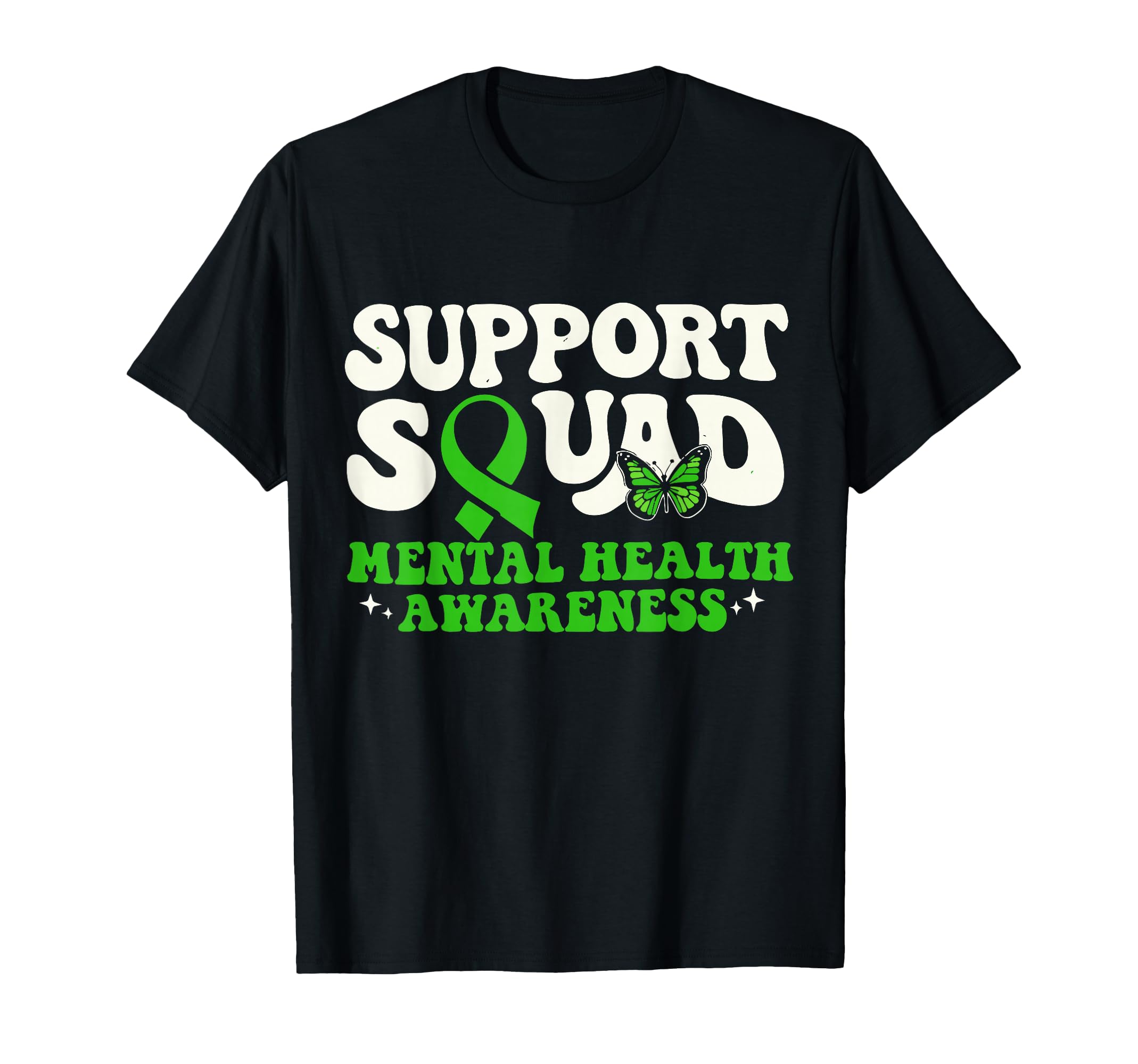 Support Squad Green Ribbon Butterfly T-Shirt - Graphic Print Men Women - T-Shirt, Sweatshirt, Hoodie
