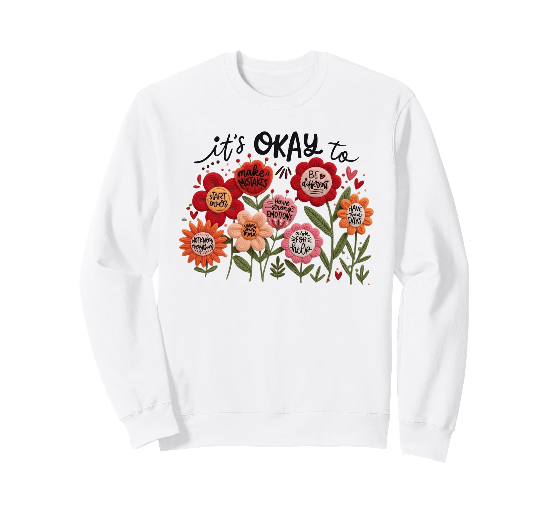 Its Okay To Mental Wellness Sweatshirt - Aesthetic Graphic for Adults - T-Shirt, Sweatshirt, Hoodie