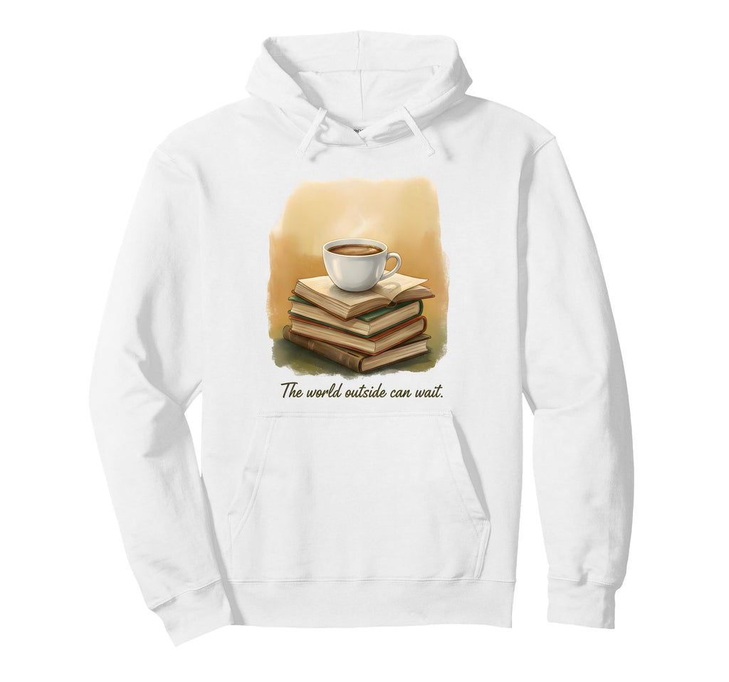 World Outside Can Wait Cozy Book Hoodie - Casual Everyday Wear Men Women - T-Shirt, Sweatshirt, Hoodie