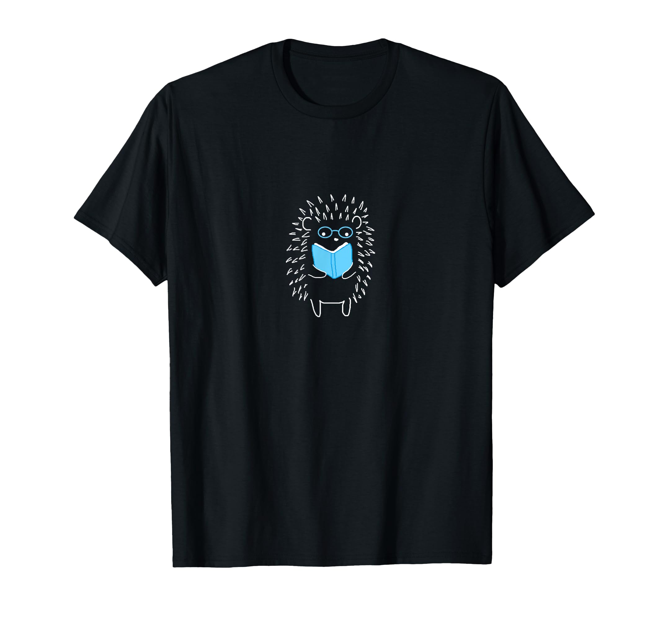 Hedgehog Book Nerd T-Shirt - Minimalist Print Men Women - T-Shirt, Sweatshirt, Hoodie