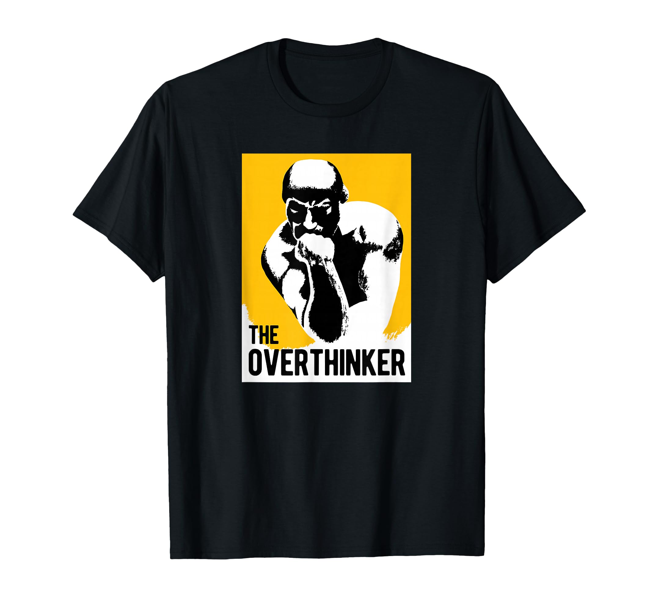 Overthinker Statue Parody Auguste T-Shirt - Minimalist Print for Adults - T-Shirt, Sweatshirt, Hoodie