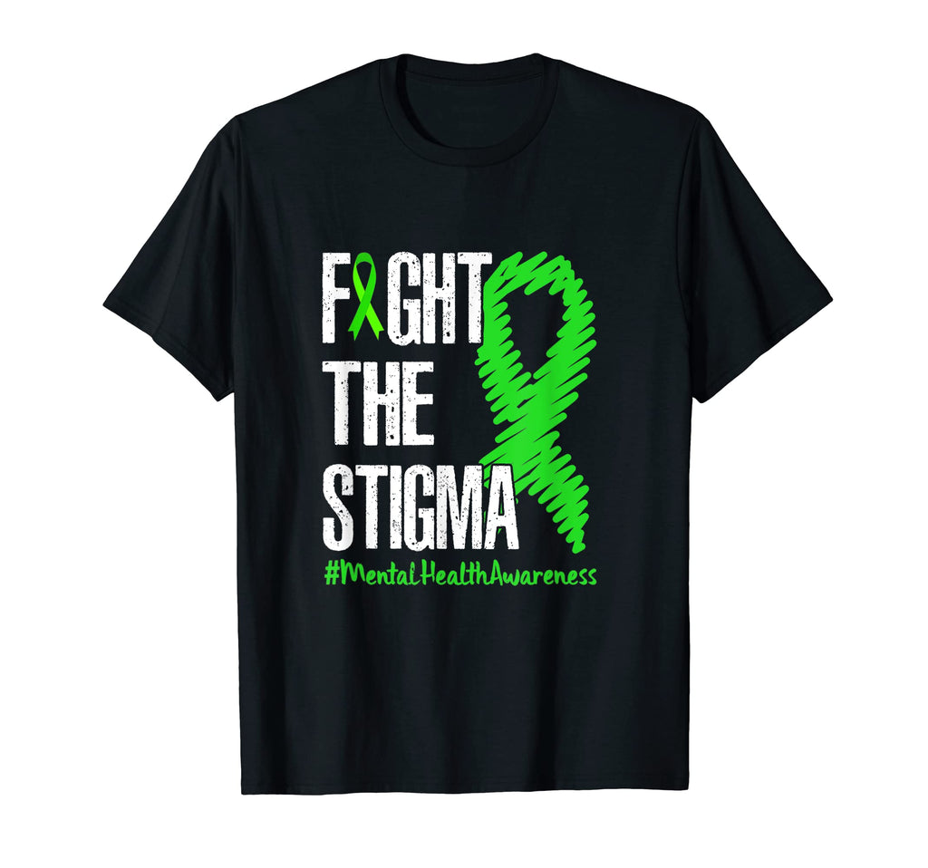 Fight Stigma Green Ribbon Mental T-Shirt - Trendy Graphic for Adults - T-Shirt, Sweatshirt, Hoodie