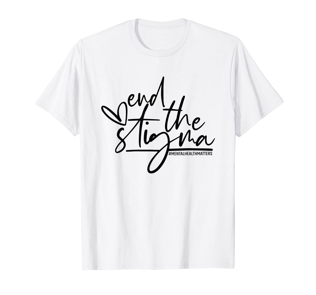 End Stigma Mental Health Matters Brain T-Shirt - Trendy Graphic for Adults - T-Shirt, Sweatshirt, Hoodie