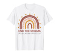 End Stigma Boho Rainbow Mental Health T-Shirt - Custom Art Print Men Women - T-Shirt, Sweatshirt, Hoodie