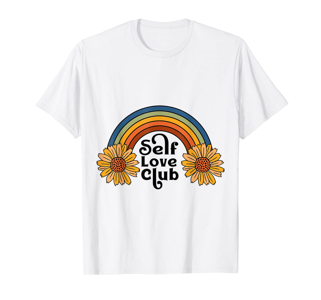 Self Love Club Rainbow 1970S Groovy T-Shirt - Trendy Graphic for Adults - T-Shirt, Sweatshirt, Hoodie