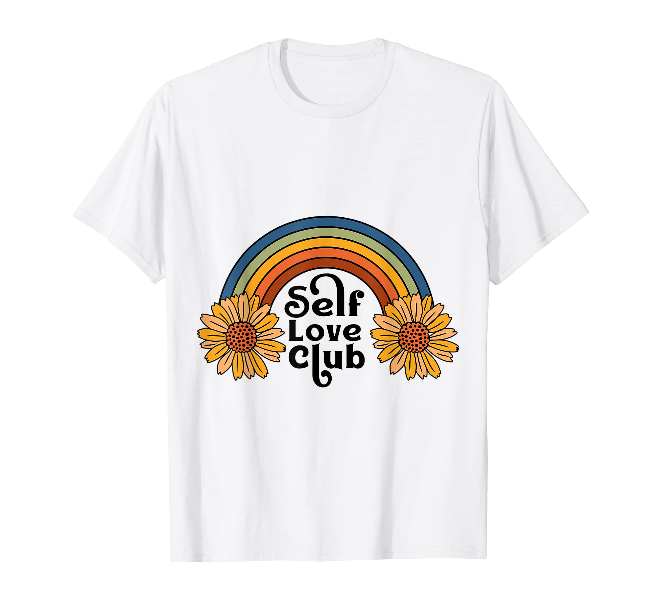 Self Love Club Rainbow 1970S Groovy T-Shirt - Trendy Graphic for Adults - T-Shirt, Sweatshirt, Hoodie