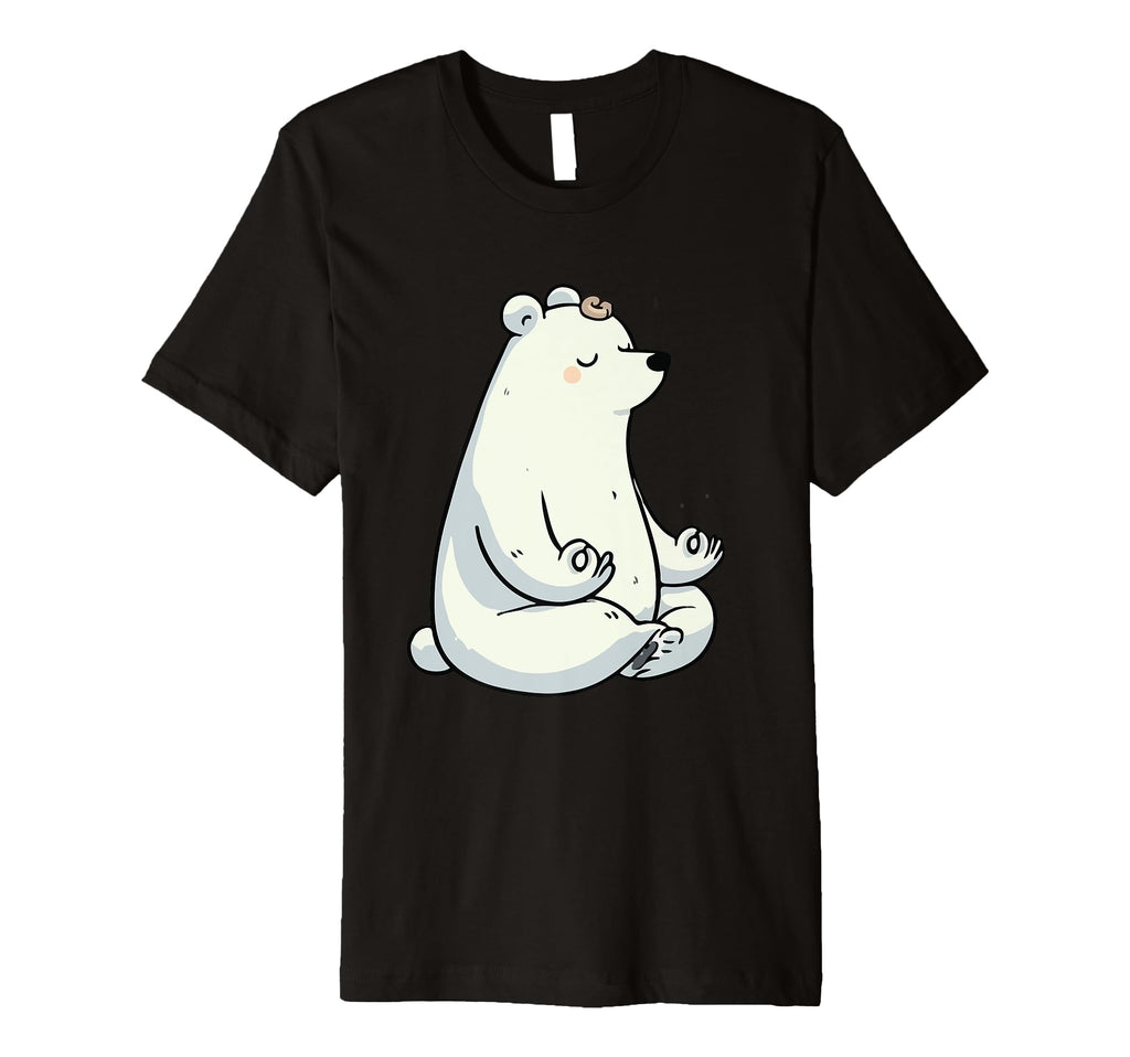 Meditation Polar Bear Yoga Pose Relaxing T-Shirt - Minimalist Print Unisex - T-Shirt, Sweatshirt, Hoodie