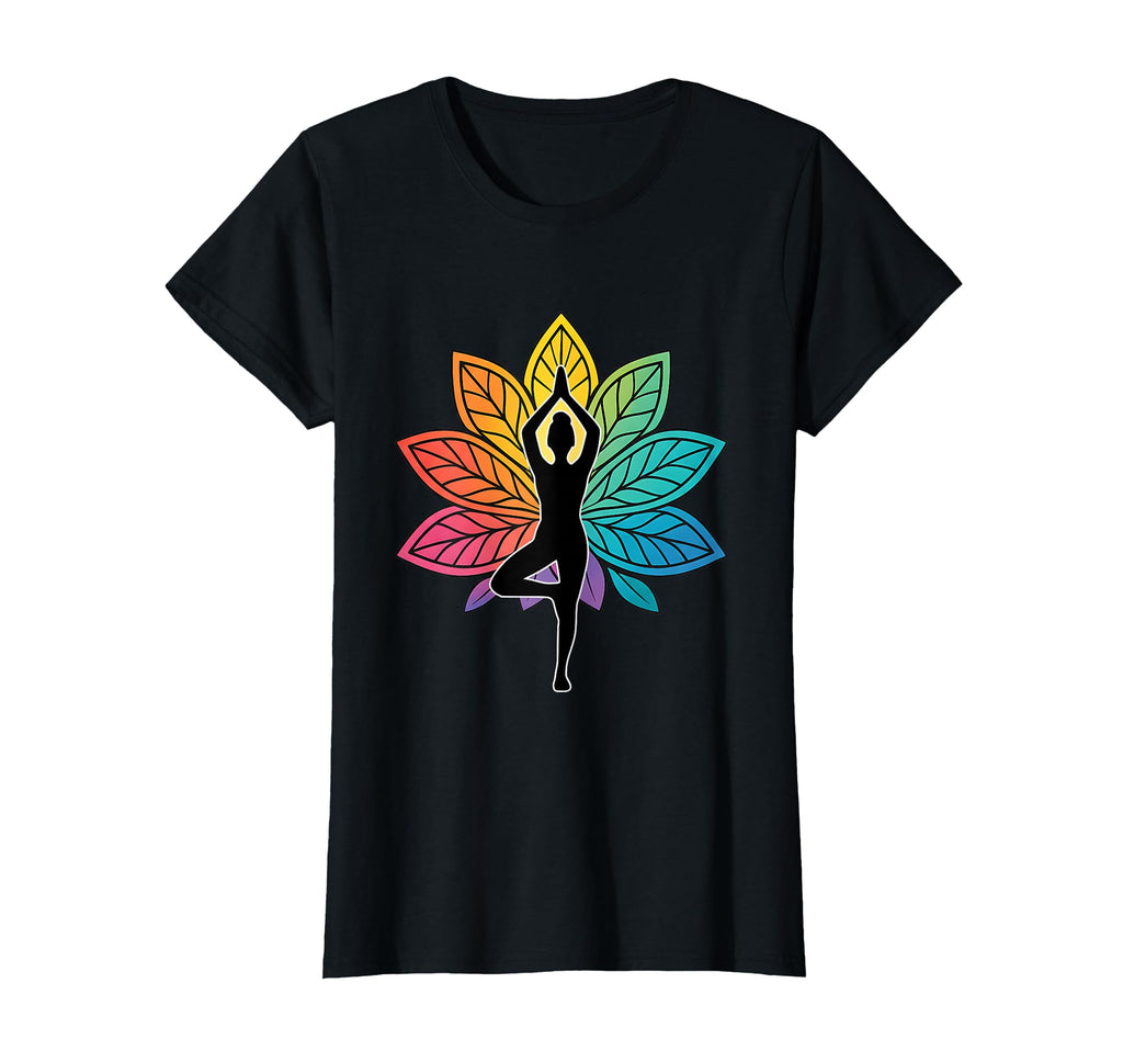 Yoga Pose Chakra Tree Silhouette Lotus T-Shirt - Unique Graphic Men Women - T-Shirt, Sweatshirt, Hoodie