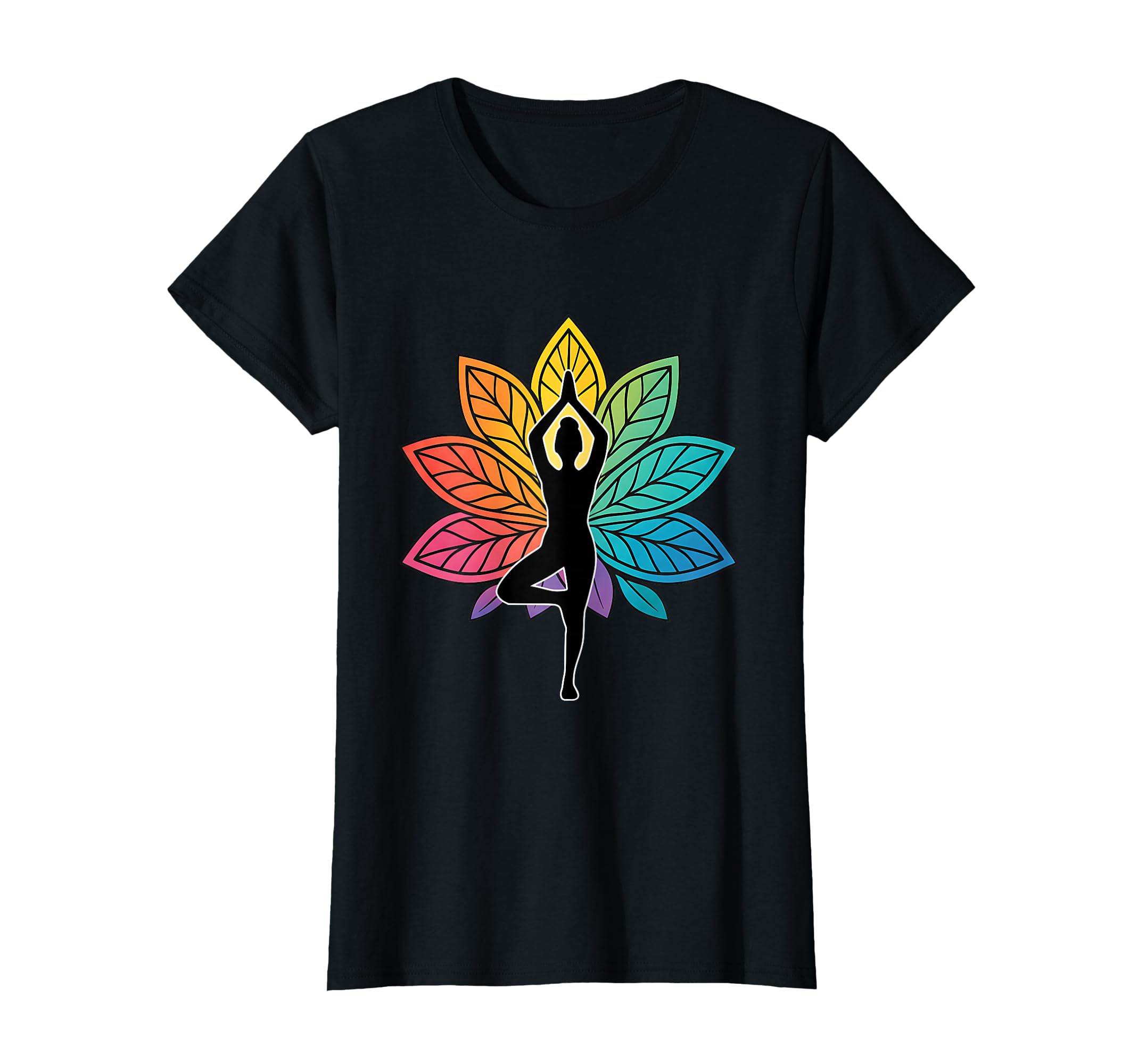 Yoga Pose Chakra Tree Silhouette Lotus T-Shirt - Unique Graphic Men Women - T-Shirt, Sweatshirt, Hoodie