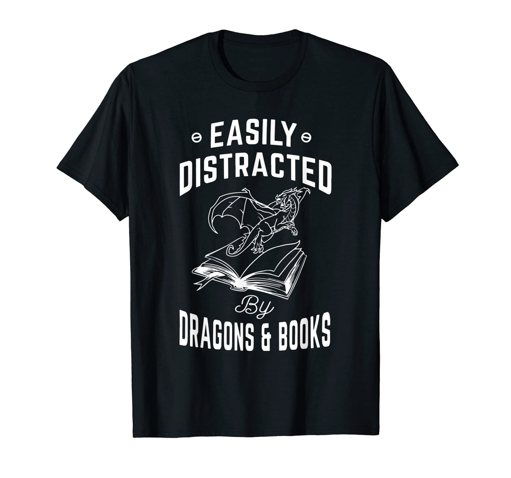 Easily Distracted Dragons Books Book T-Shirt - Novelty Apparel Unisex - T-Shirt, Sweatshirt, Hoodie
