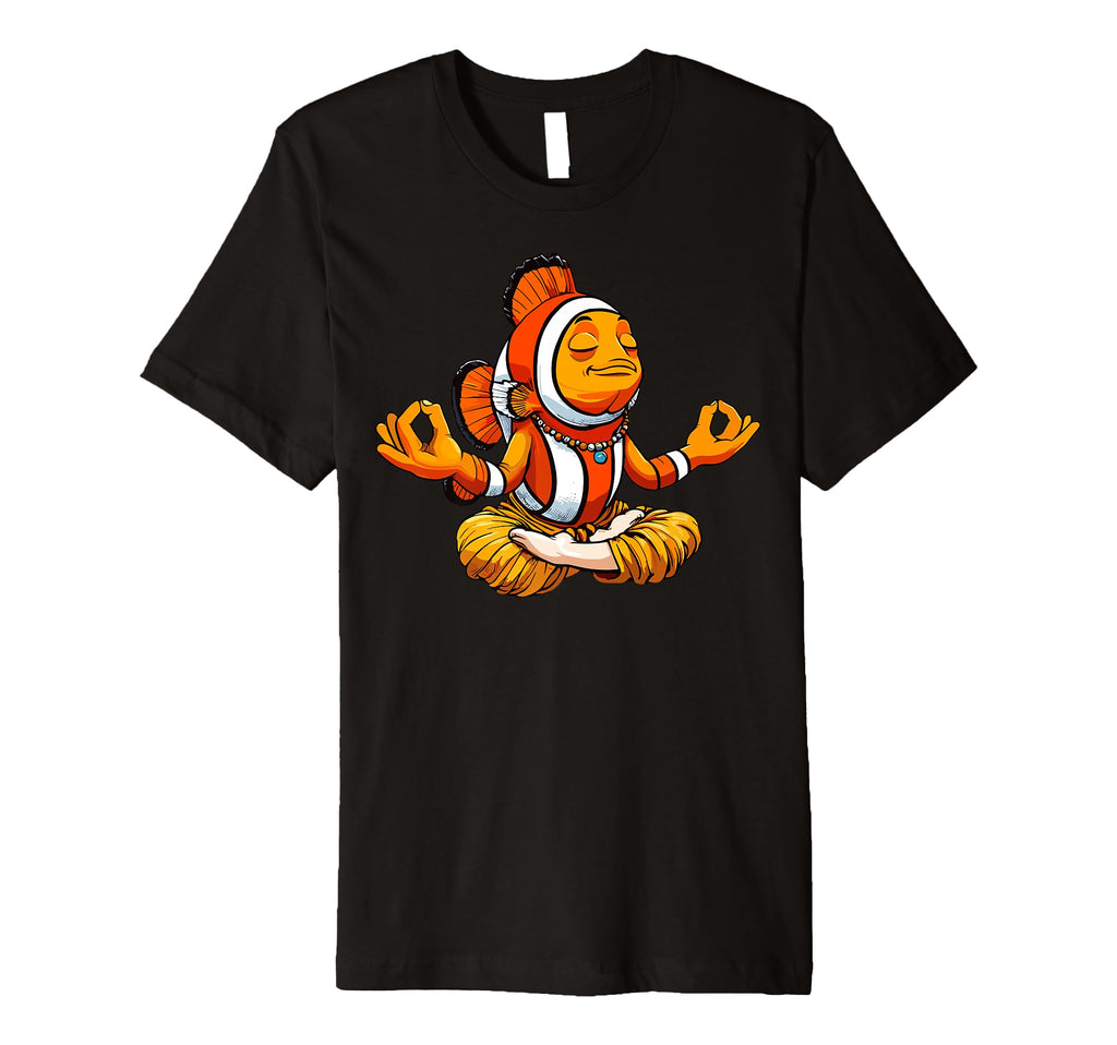 Meditation Clownfish Yoga Pose T-Shirt - Custom Art Print Men Women - T-Shirt, Sweatshirt, Hoodie
