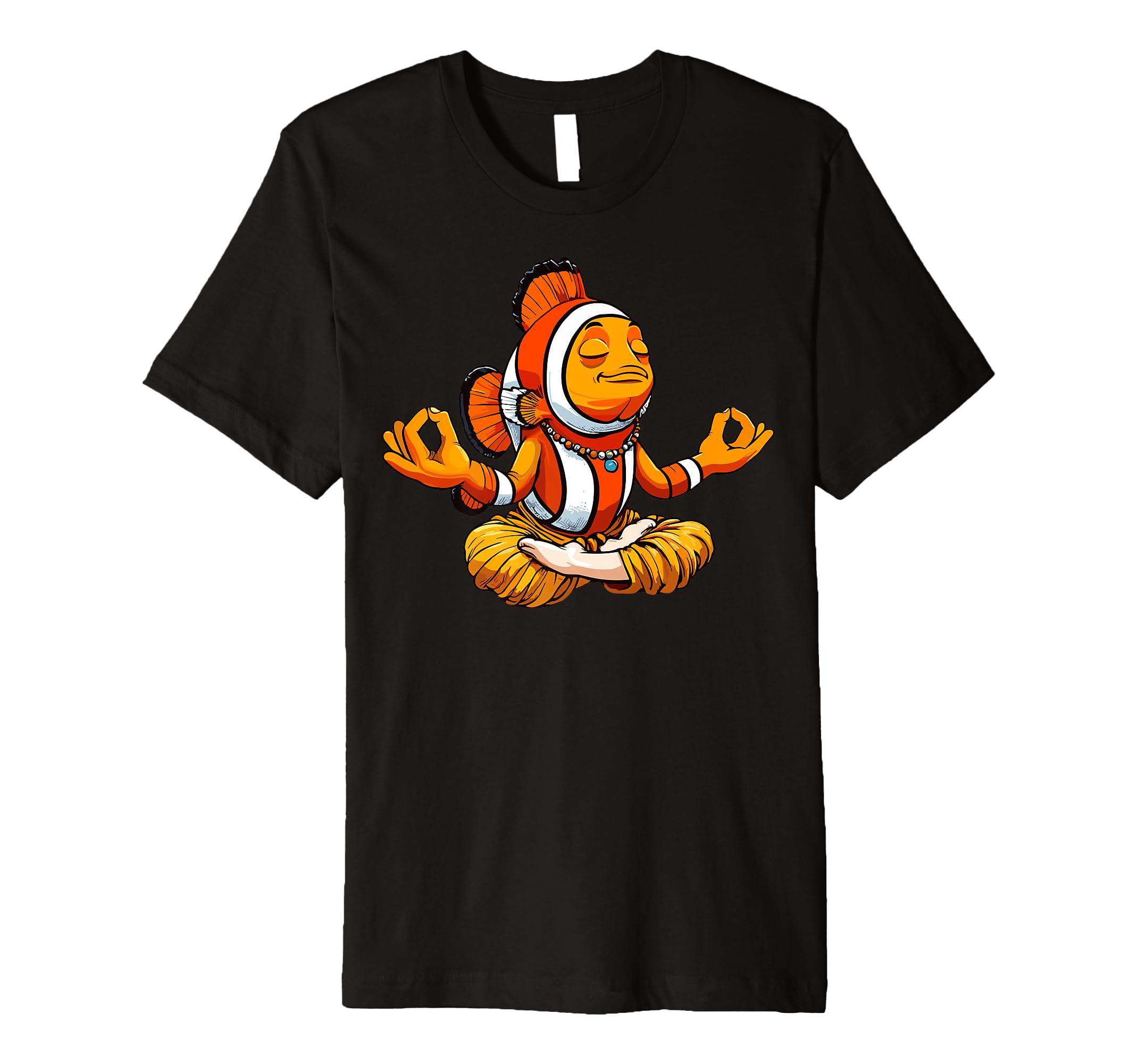 Meditation Clownfish Yoga Pose T-Shirt - Custom Art Print Men Women - T-Shirt, Sweatshirt, Hoodie