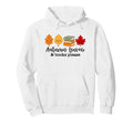 Kawaii Autumn Leaves And Books Fall Hoodie - Custom Art Print for Adults - T-Shirt, Sweatshirt, Hoodie