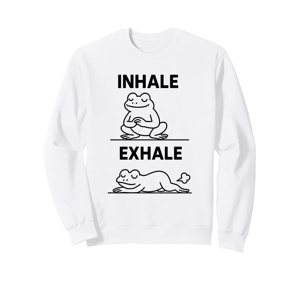 Funny Yoga Inhale Exhale Pooping Animal Sweatshirt - Graphic Print Unisex - T-Shirt, Sweatshirt, Hoodie