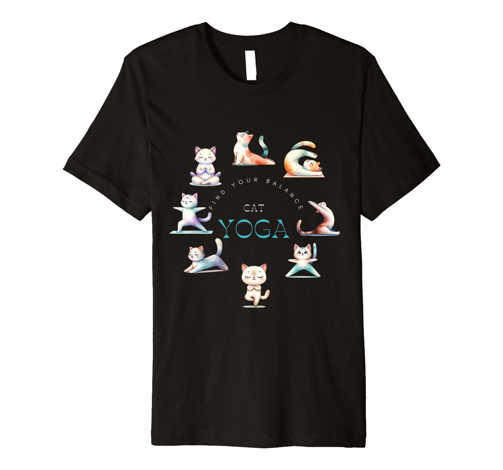 Cat Yoga Poses Practicing T-Shirt - Casual Everyday Wear for Adults - T-Shirt, Sweatshirt, Hoodie