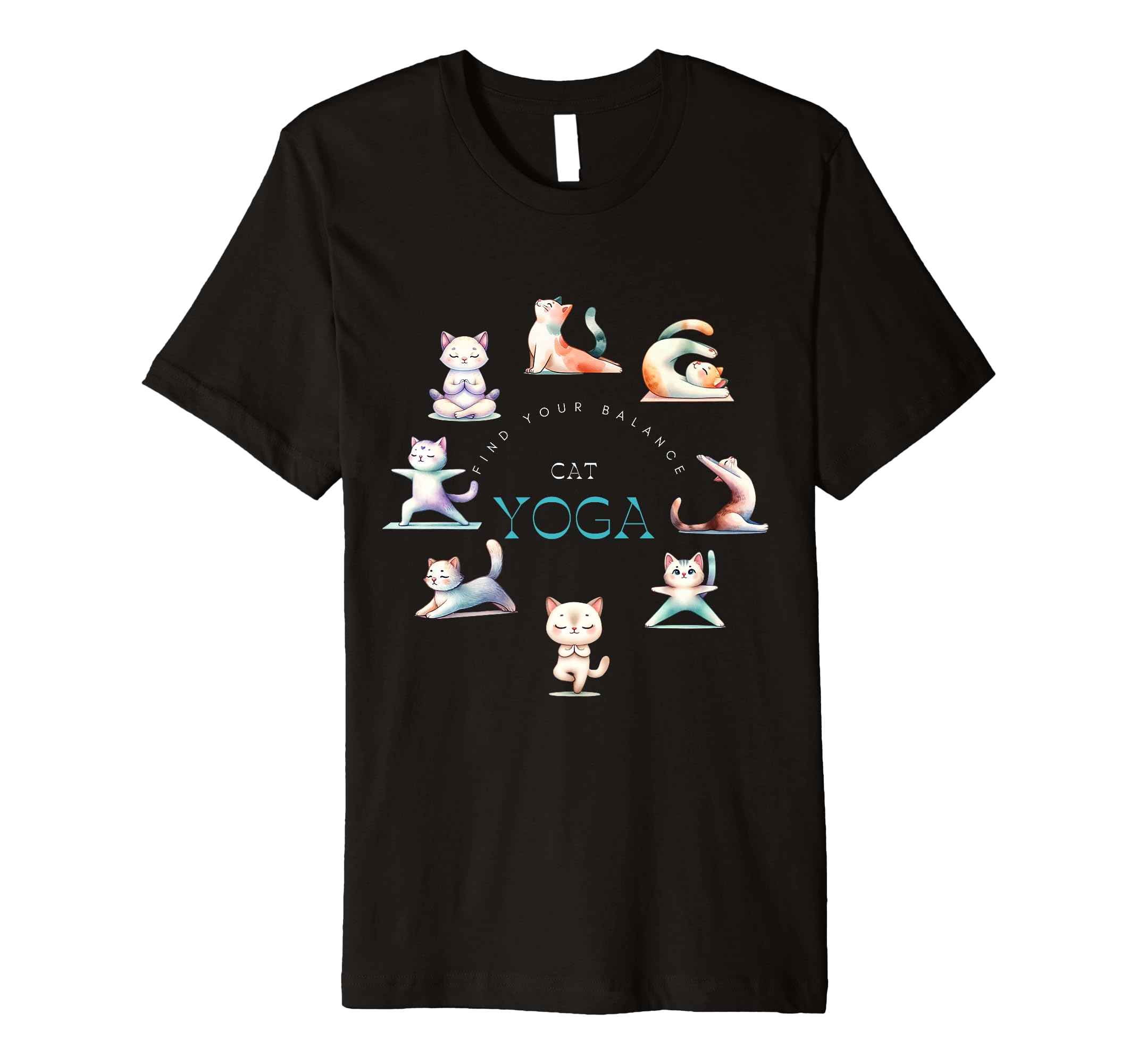 Cat Yoga Poses Practicing T-Shirt - Casual Everyday Wear for Adults - T-Shirt, Sweatshirt, Hoodie