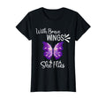 Purple Butterfly Brave Wings She Flies T-Shirt - Trendy Graphic Men Women - T-Shirt, Sweatshirt, Hoodie