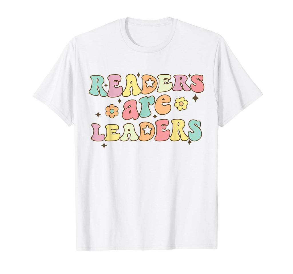 Readers Are Leaders Book Lover Groovy T-Shirt - Custom Art Print Unisex - T-Shirt, Sweatshirt, Hoodie