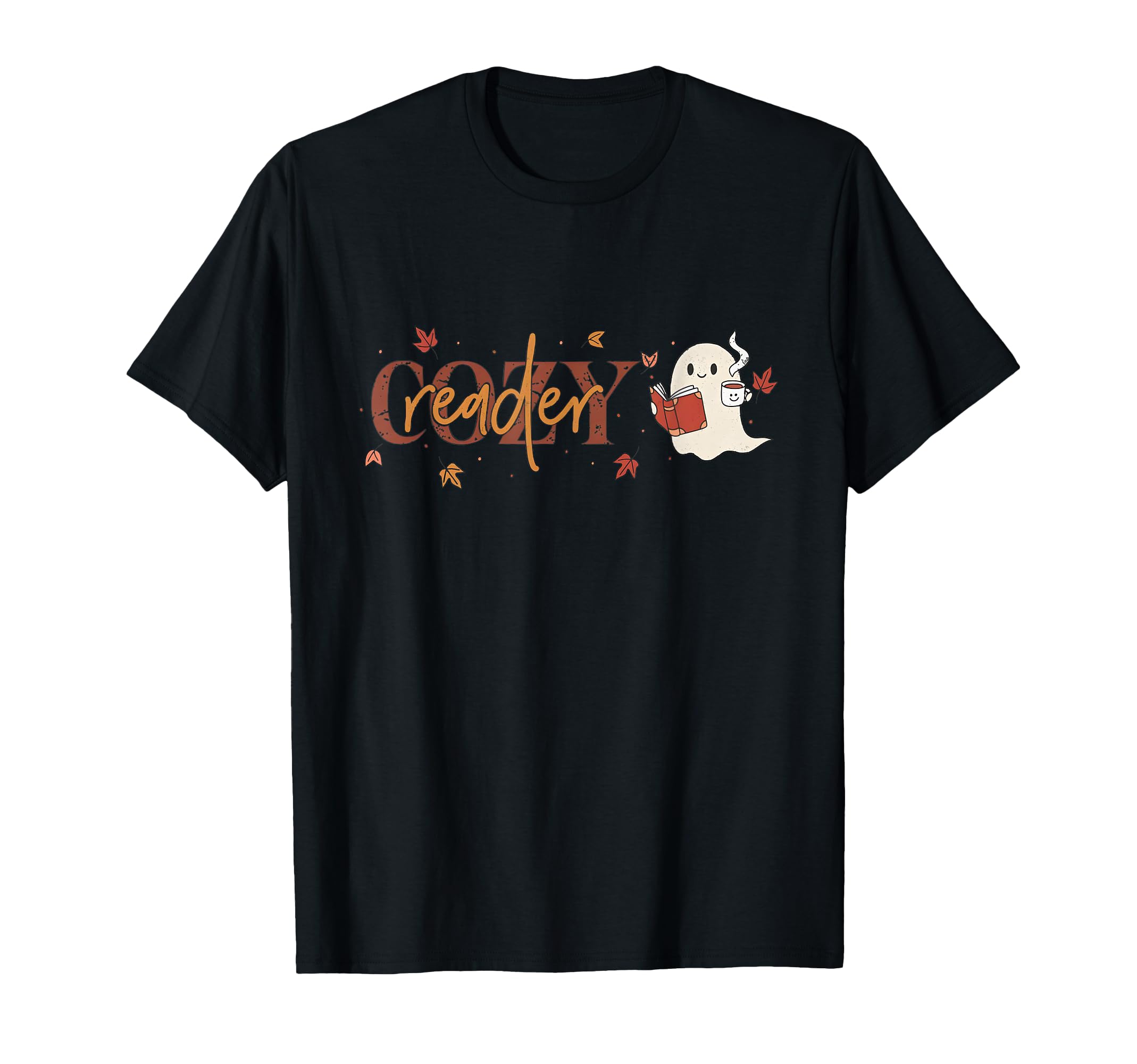 Cozy Readers Boo Books And Coffee Ghost T-Shirt - Minimalist Print Unisex - T-Shirt, Sweatshirt, Hoodie