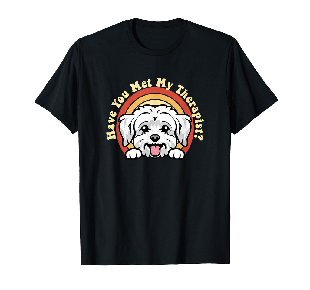 Emotional Support Therapy Dog Maltese T-Shirt - Fun Novelty Design Unisex - T-Shirt, Sweatshirt, Hoodie