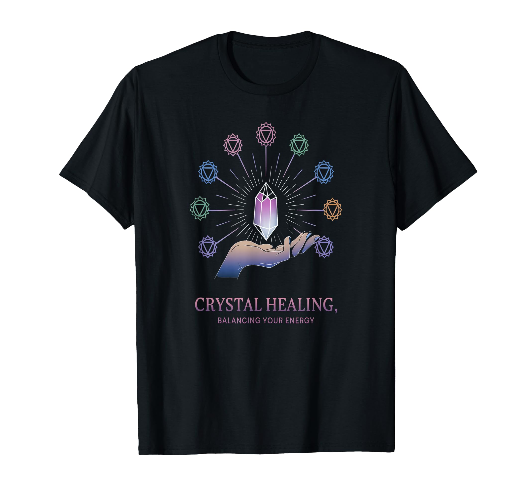 Crystal Healing Balancing Energy T-Shirt - Novelty Apparel Men Women - T-Shirt, Sweatshirt, Hoodie