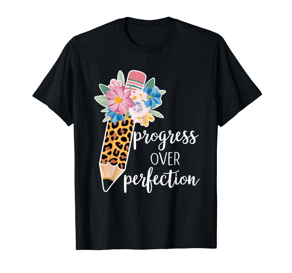 Progress Over Perfection Pencil T-Shirt - Trendy Graphic Unisex - T-Shirt, Sweatshirt, Hoodie