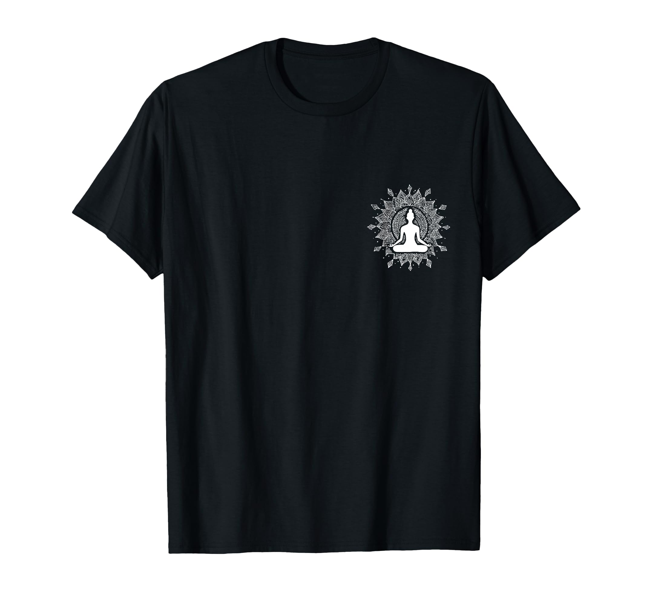 Pocket Mandala Flower Yoga T-Shirt - Custom Art Print for Adults - T-Shirt, Sweatshirt, Hoodie