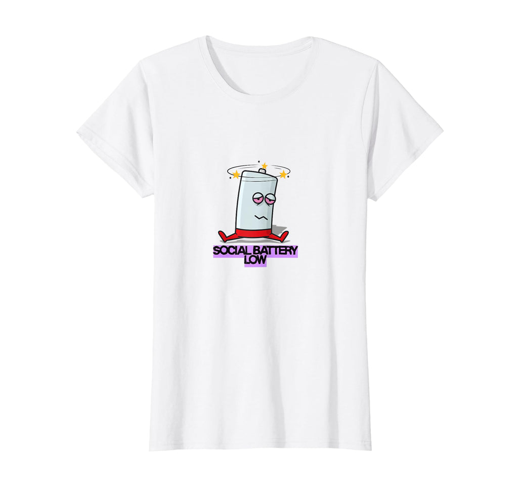 Social Battery Low Funny Introvert T-Shirt - Custom Art Print Men Women - T-Shirt, Sweatshirt, Hoodie