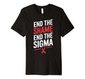 End Shame Stigma Hiv Aids Awareness Red T-Shirt - Novelty Apparel Unisex - T-Shirt, Sweatshirt, Hoodie