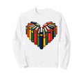 Book Lover Heart Shape Bookish Sweatshirt - Custom Art Print Unisex - T-Shirt, Sweatshirt, Hoodie