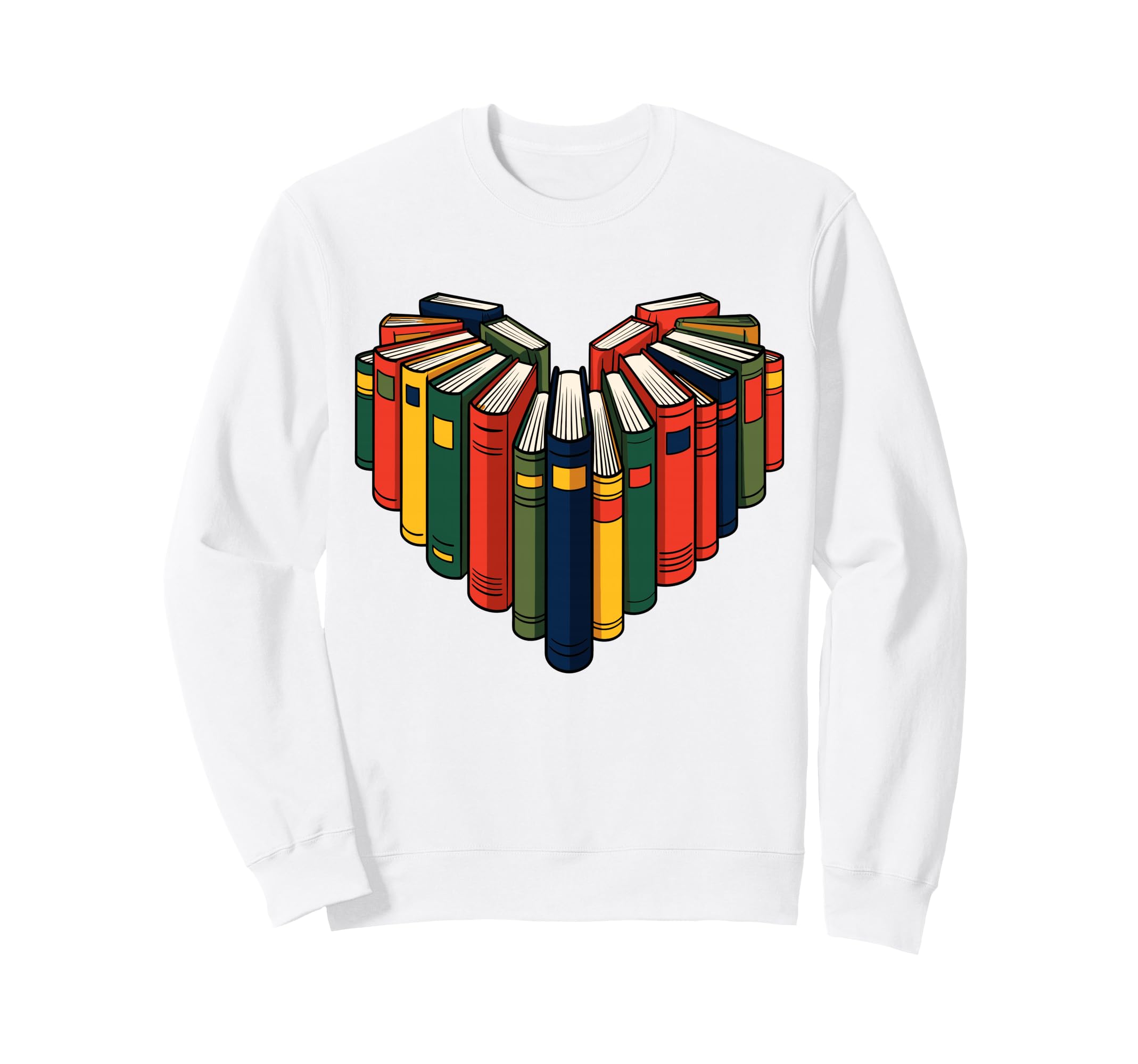 Book Lover Heart Shape Bookish Sweatshirt - Custom Art Print Unisex - T-Shirt, Sweatshirt, Hoodie