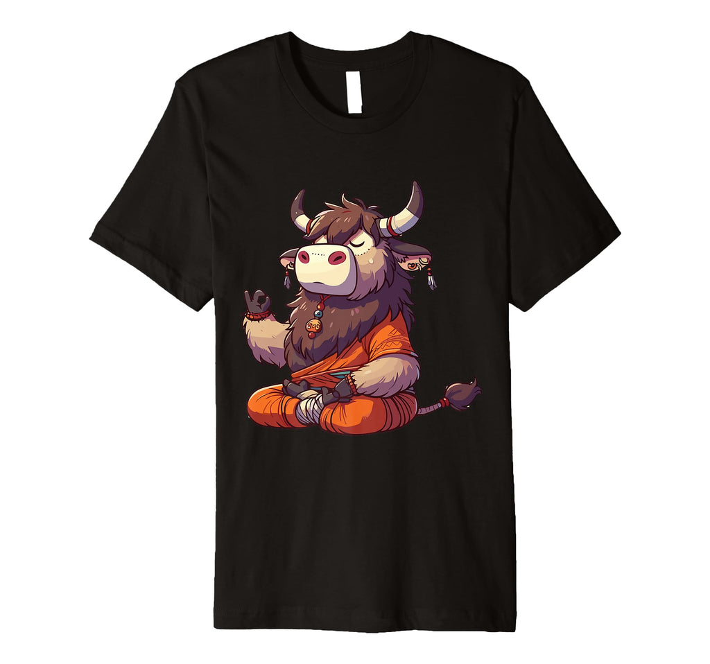 Meditation Yak Yoga Pose Relaxing T-Shirt - Minimalist Print Men Women - T-Shirt, Sweatshirt, Hoodie