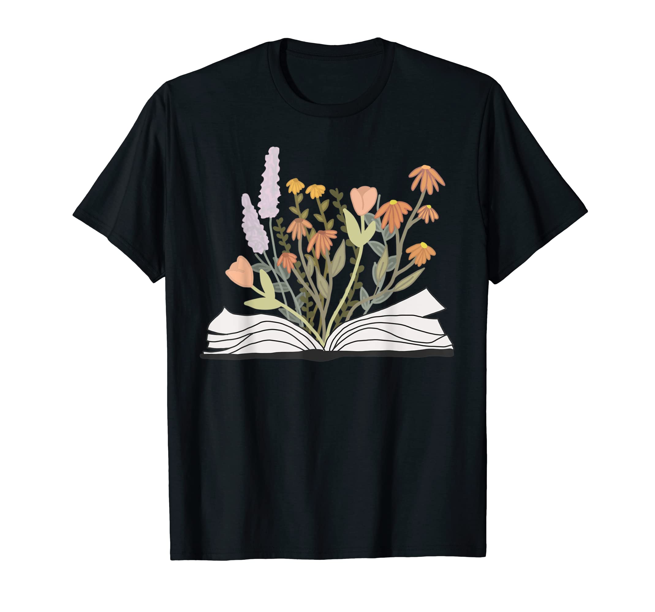 Floral Flower Book Reading Bookworm T-Shirt - Trendy Graphic for Adults - T-Shirt, Sweatshirt, Hoodie